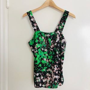 & Other Stories square black floral print tank top